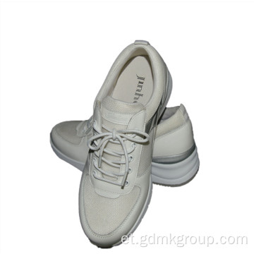 Naiste kõrgendatud puhtad valged kingad Vabaajaspordijalatsid